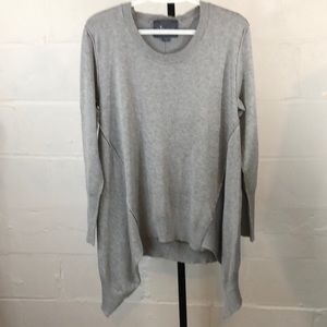 Anthropologie Paper Crane Sweater Size M Gray Long Sleeve #d37